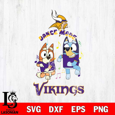 Minnesota Vikings Bluey Bingo Dance Mode Svg Eps Dxf Png File, NFL svg, Digital Download, Instant Download