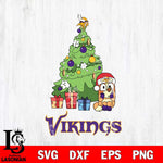 Minnesota Vikings Bluey Chilli Christmas Tree Svg Eps Dxf Png File, Digital Download