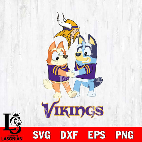 Minnesota Vikings Bluey Chilli Dance Svg Eps Dxf Png File, Digital Download, Instant Download