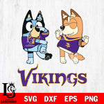 Minnesota Vikings Bluey Chilli Sport Svg Eps Dxf Png File, Digital Download, Instant Download