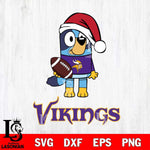 Minnesota Vikings Bluey Christmas Svg Eps Dxf Png File, Digital Download