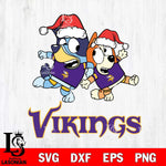 Minnesota Vikings Bluey Christmas Holiday Svg Eps Dxf Png File, Digital Download