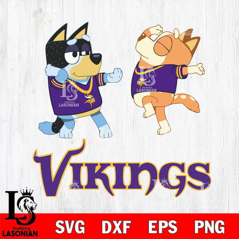 Minnesota Vikings Bluey Dance Svg Eps Dxf Png File, Digital Download, Instant Download