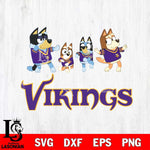 Minnesota Vikings Bluey Dance Mode Squats Svg Eps Dxf Png File, Digital Download, Instant Download