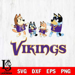 Minnesota Vikings Bluey Dance Squats Svg Eps Dxf Png File, Digital Download, Instant Download