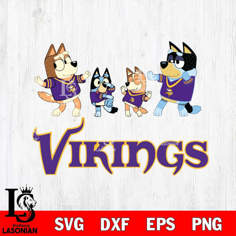 Minnesota Vikings Bluey Dance Squats Svg Eps Dxf Png File, Digital Download, Instant Download