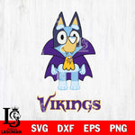 Minnesota Vikings Bluey Dracula Halloween Svg Eps Dxf Png File, Digital Download, Instant Download