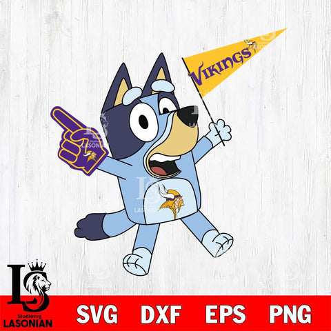 Minnesota Vikings Bluey Flag NFL Football Svg Eps Dxf Png File, Digital Download, Instant Download