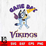 Minnesota Vikings Bluey Game Day Svg Eps Dxf Png File, Digital Download, Instant Download