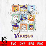 Minnesota Vikings Bluey Halloween Sport Svg Eps Dxf Png File, Digital Download, Instant Download