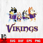 Minnesota Vikings Bluey Mode Dance Squats Svg Eps Dxf Png File, Digital Download, Instant Download