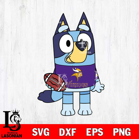 Minnesota Vikings Bluey NFL 2 Svg Eps Dxf Png File, Digital Download, Instant Download