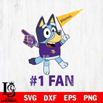 Minnesota Vikings Bluey #1 Fan Cricut Files,Bluey Svg file,Digital Download ,Instant Download