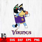 Minnesota Vikings Christmas Bluey Bandit Heeler Svg Eps Dxf Png File,Cut Svg Files, Digital File, Sublimation