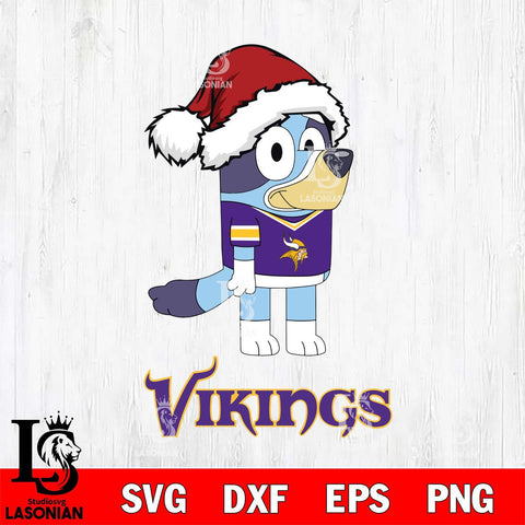 Minnesota Vikings Christmas Bluey Hat Svg Eps Dxf Png File,Cut Svg Files, Digital File, Sublimation