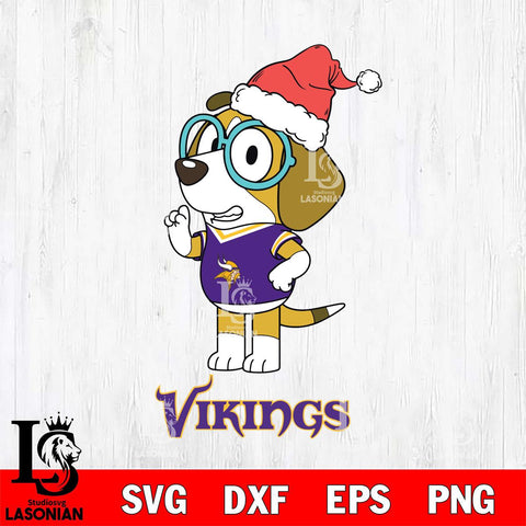 Minnesota Vikings Christmas Bluey Honey Sport Svg Eps Dxf Png File,Cut Svg Files, Digital File, Sublimation