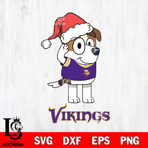 Minnesota Vikings Christmas Bluey Jack Sport Svg Eps Dxf Png File,Cut Svg Files, Digital File, Sublimation