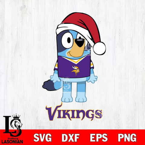 Minnesota Vikings Christmas Bluey Sport Svg Eps Dxf Png File,Cut Svg Files, Digital File, Sublimation