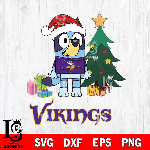 Minnesota Vikings Christmas Bluey Tree Sport Svg Eps Dxf Png File,Cut Svg Files, Digital File, Sublimation