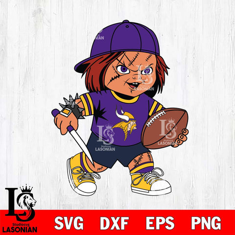 Minnesota Vikings Chucky Horror 10 Svg Eps Dxf Png File, NFL svg, Digital Download, Instant Download