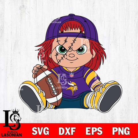 Minnesota Vikings Chucky Horror 11 Svg Eps Dxf Png File, NFL svg, Digital Download, Instant Download