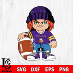 Minnesota Vikings Chucky Horror 4 Svg Eps Dxf Png File, NFL svg, Digital Download, Instant Download