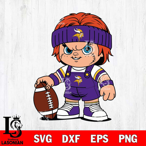 Minnesota Vikings Chucky Horror 5 Svg Eps Dxf Png File, NFL svg, Digital Download, Instant Download