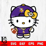 Minnesota Vikings Cute Hello Kitty Football 10 Svg Eps Dxf Png File, NFL svg, Digital Download, Instant Download