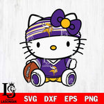 Minnesota Vikings Cute Hello Kitty Football 12 Svg Eps Dxf Png File, NFL svg, Digital Download, Instant Download