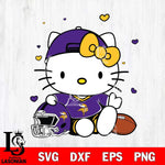 Minnesota Vikings Cute Hello Kitty Football Svg Eps Dxf Png File, NFL svg, Digital Download, Instant Download