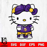 Minnesota Vikings Cute Hello Kitty Football 2 Svg Eps Dxf Png File, NFL svg, Digital Download, Instant Download