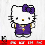 Minnesota Vikings Cute Hello Kitty Football 6 Svg Eps Dxf Png File, NFL svg, Digital Download, Instant Download