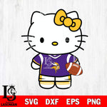 Minnesota Vikings Cute Hello Kitty Football 8 Svg Eps Dxf Png File, NFL svg, Digital Download, Instant Download