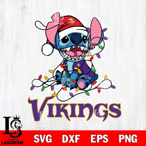 Minnesota Vikings Cute Stitch Christmas Svg