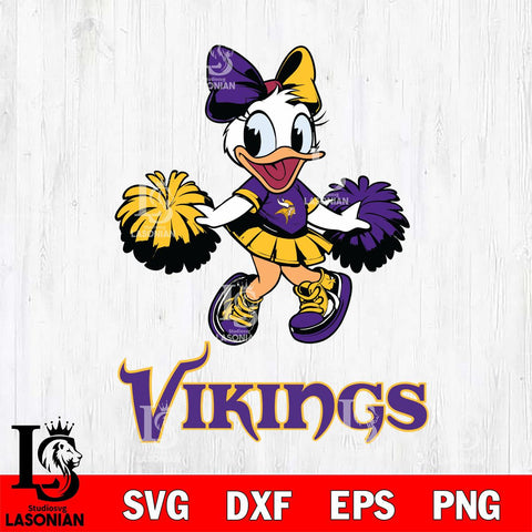 Minnesota Vikings Daisy Duck Cheerleader Disney, Svg Eps Dxf Png File, Digital Download