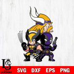 Minnesota Vikings Deadpool And Wolverine Svg Eps Dxf Png File, Digital Download, Instant Download