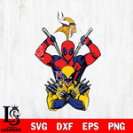 Minnesota Vikings Deadpool Wolverine 2 Svg Eps Dxf Png File, Digital Download, Instant Download