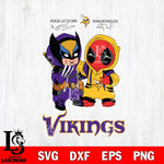 Minnesota Vikings Deadpool X Wolverine Funny Svg Eps Dxf Png File, Digital Download, Instant Download