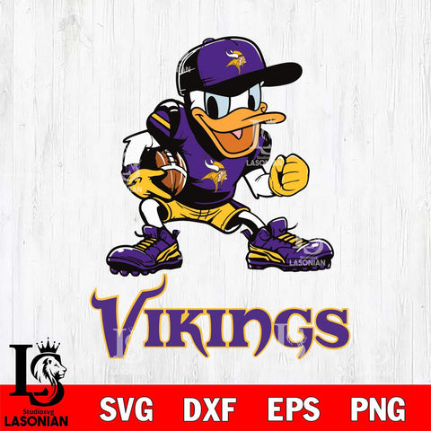 Minnesota Vikings Donal Duck Disney, Svg Eps Dxf Png File, Digital Download