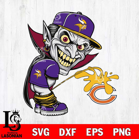 Minnesota Vikings Dracula Piss On Chicago Bears Svg Eps Dxf Png File, Digital Download, Instant Download