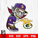 Minnesota Vikings Dracula Piss On Green Bay Packers Svg Eps Dxf Png File, Digital Download, Instant Download