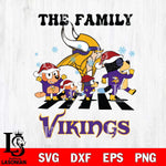 Minnesota Vikings Family Bluey Christmas Svg Eps Dxf Png File, Digital Download