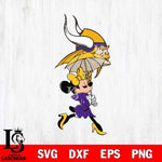 Minnesota Vikings Fancy Minnie Svg Eps Dxf Png File, Digital Download, Instant Download