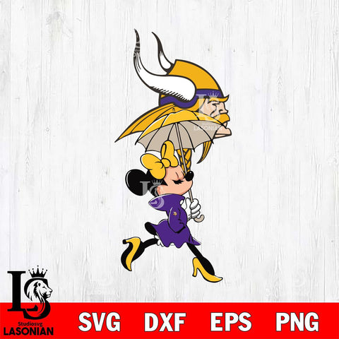 Minnesota Vikings Fancy Minnie Svg Eps Dxf Png File, Digital Download, Instant Download