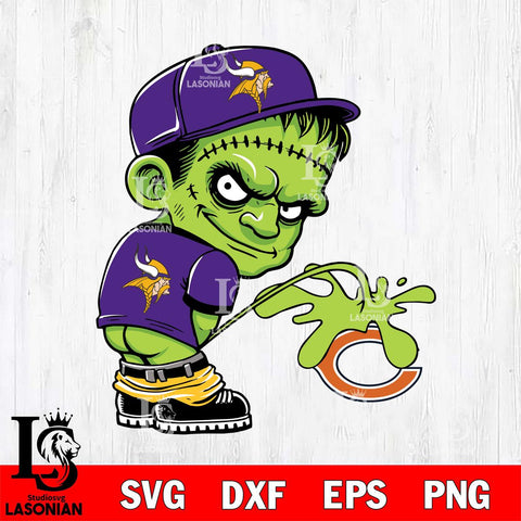 Minnesota Vikings Frankenstein Piss On Chicago Bears Svg Eps Dxf Png File, Digital Download, Instant Download