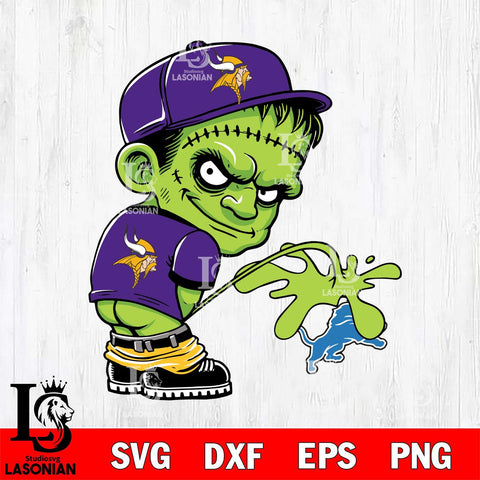 Minnesota Vikings Frankenstein Piss On Detroit Lions Svg Eps Dxf Png File, Digital Download, Instant Download