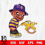 Minnesota Vikings Freddy Krueger Piss On Chicago Bears Svg Eps Dxf Png File, Digital Download, Instant Download