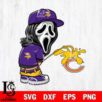 Minnesota Vikings Ghostface Piss On Chicago Bears Svg Eps Dxf Png File, Digital Download, Instant Download