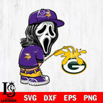 Minnesota Vikings Ghostface Piss On Green Bay Packers Svg Eps Dxf Png File, Digital Download, Instant Download