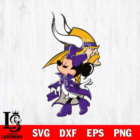 Minnesota Vikings Glamorous Minnie Svg Eps Dxf Png File, Digital Download, Instant Download